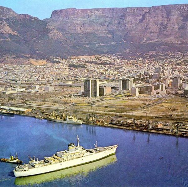 Photos found on an old camera, South Africa 3 Cape Town Docks The tall building next to the second circle is the Nasionale Pers Die Burger Newspaper