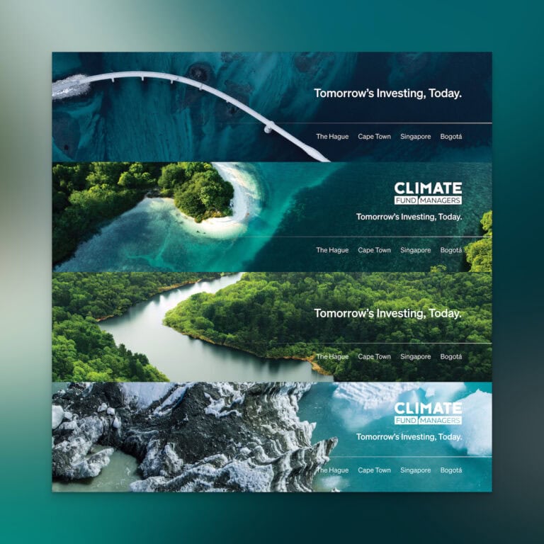 Climate Fund Managers investor report spreads, designed by one2love